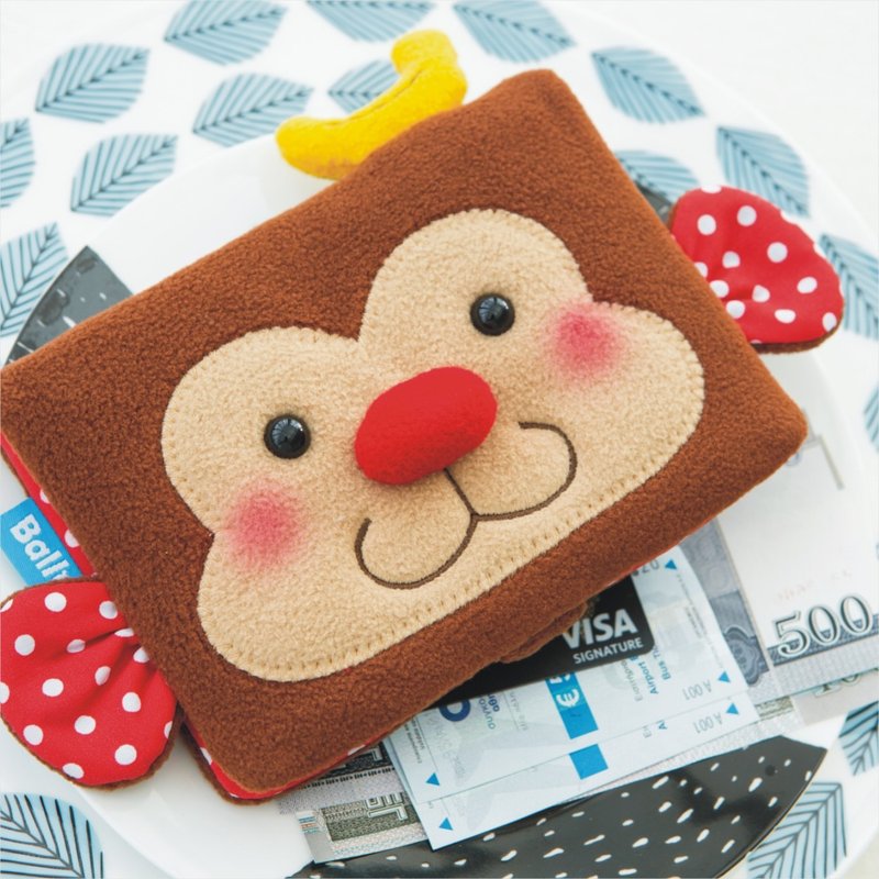 《Balloon》护照套-香蕉猴 - 皮夹/钱包 - 其他材质 咖啡色