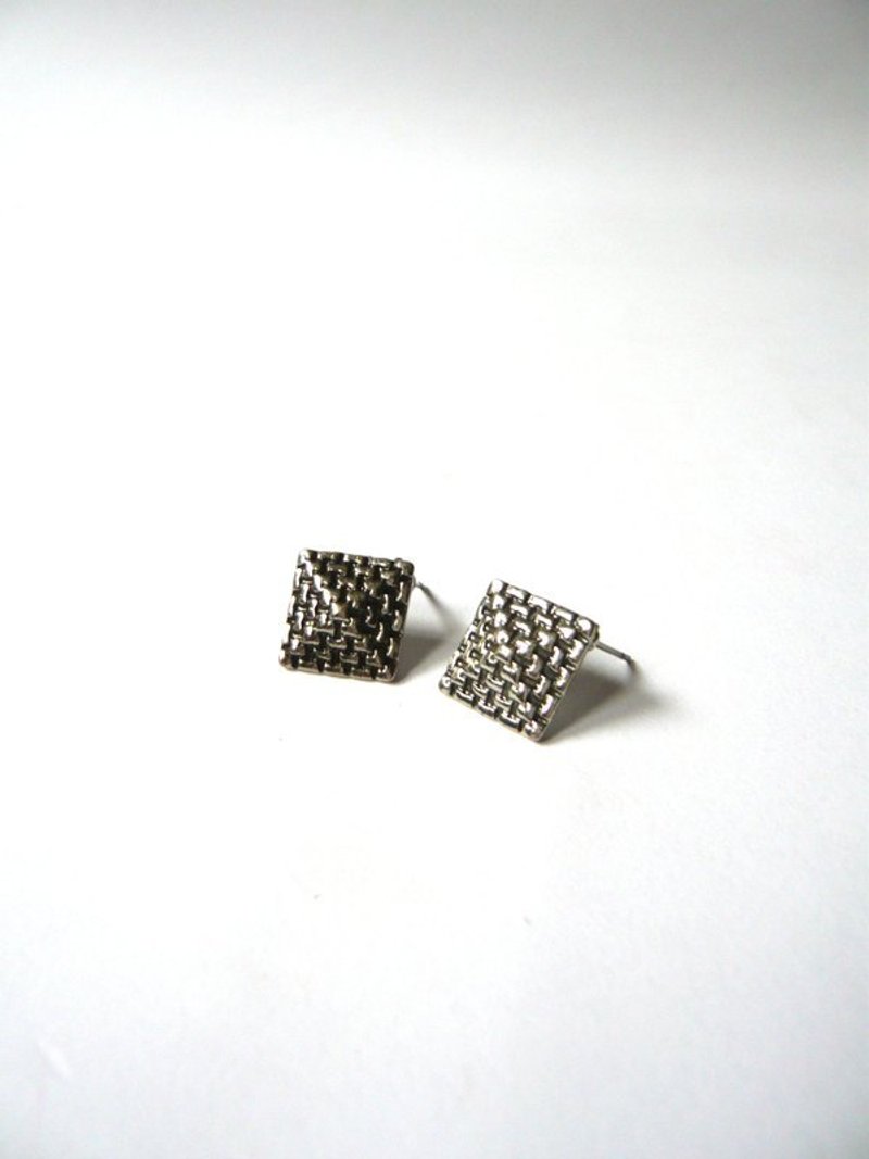 古银小凉亭方块中国风耳环 - 耳环/耳夹 - 其他金属 