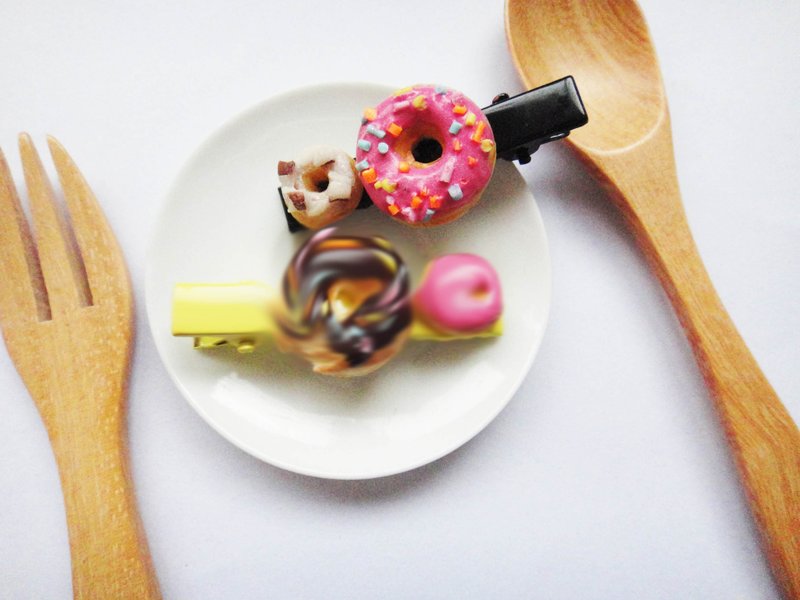 各种口味甜甜圈发夹 - 发饰 - 粘土 多色