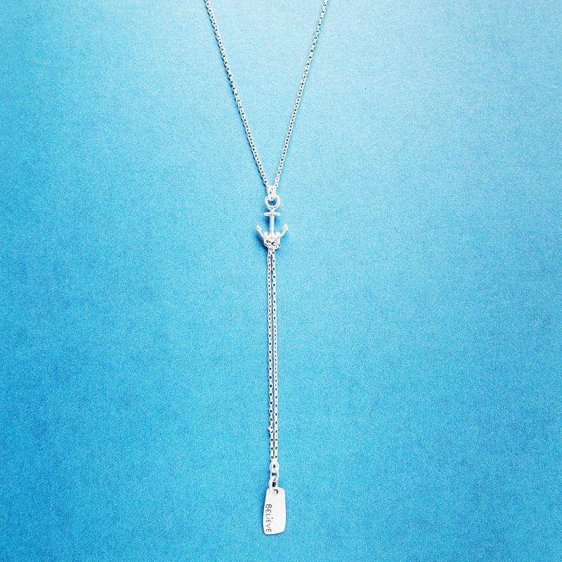 <<ANCHOR信任之锚>>手工 纯银 简约 项链 - 项链 - 防水材质 蓝色
