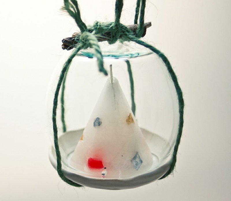 新年圣诞特别款▲小山金箔蜡烛 - 蜡烛/烛台 - 蜡 白色