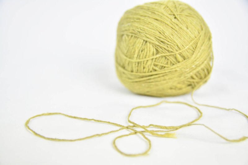 植物染手捻香蕉丝线＿土绿＿公平贸易 - 编织/刺绣/羊毛毡/裁缝 - 植物．花 金色