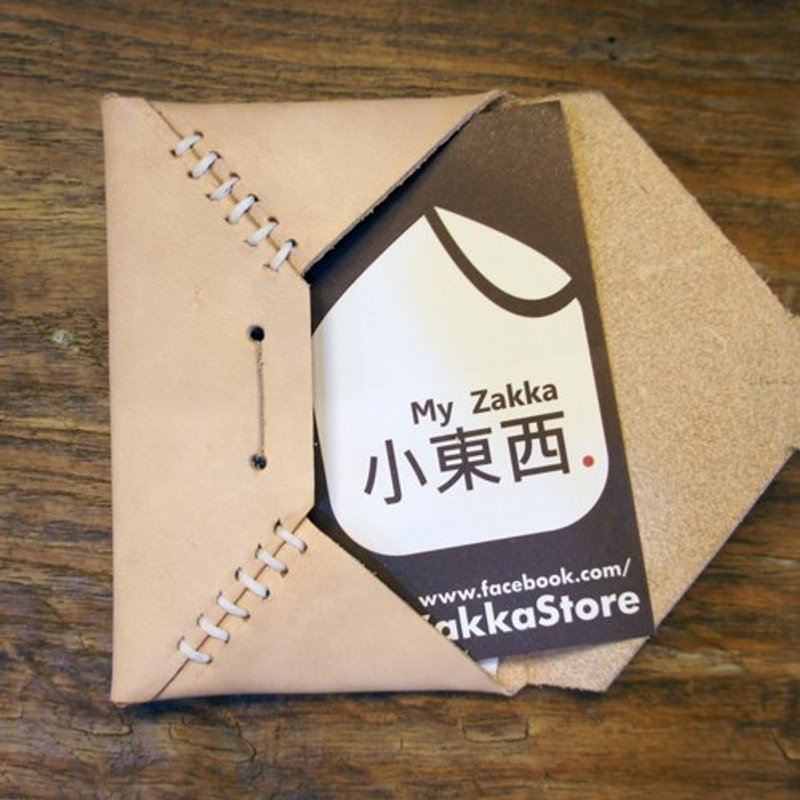 达人的手艺} 信封款名片夹_原色牛皮手工制作 - 名片架/名片座 - 真皮 金色