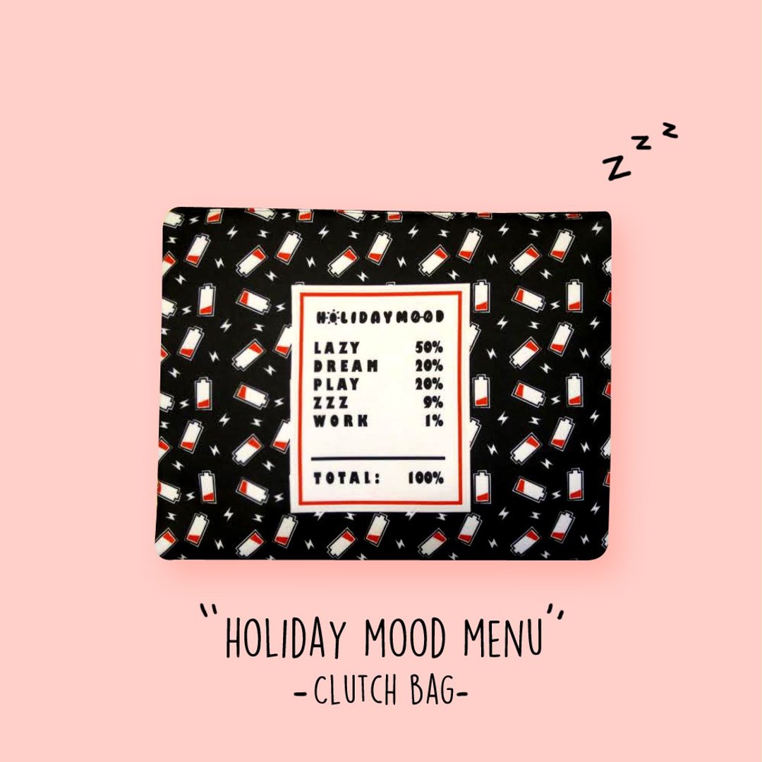 Holidaymood Menu Clutch Bag - 手拿包 - 其他材质 黑色