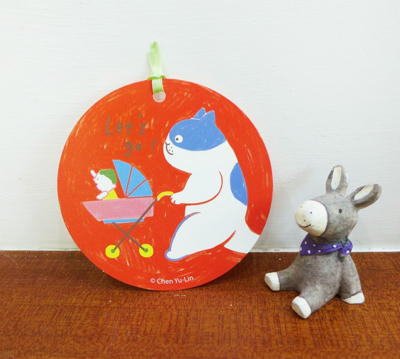 let's go圆形卡片 - 卡片/明信片 - 纸 红色