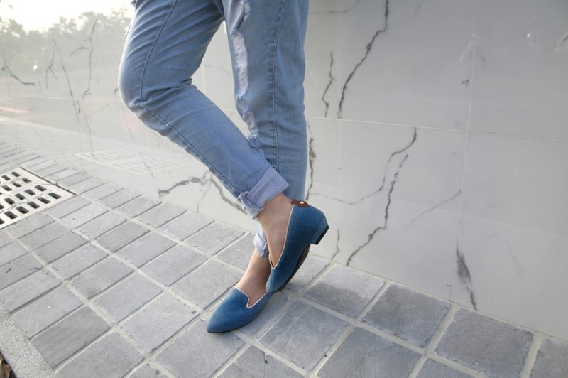 Denim Bluish (率性蓝) Heeled Loafers 丹宁乐福 | WL - 女款牛津鞋/乐福鞋 - 其他材质 蓝色