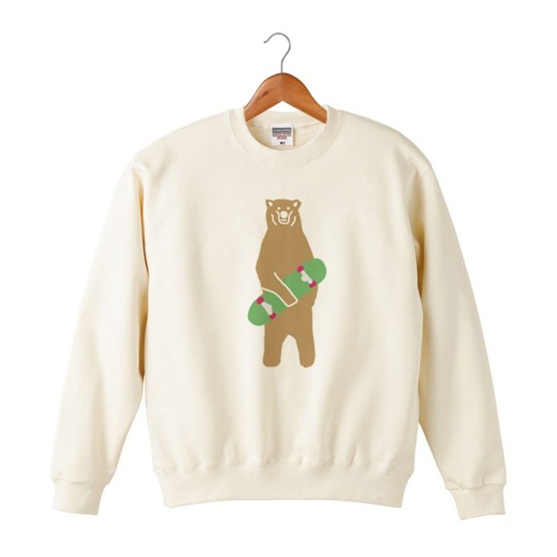 Skate Bear # 5 Sweatshirt - 中性连帽卫衣/T 恤 - 棉．麻 白色