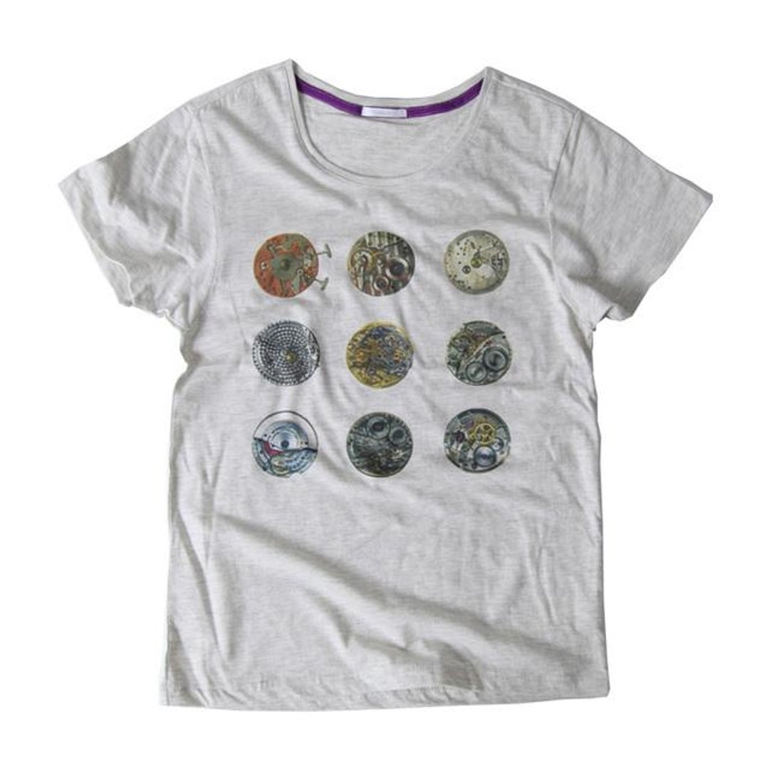 Analog pocket watch 9 - Ⅱ Tcollector Funny design T - shirt - 女装 T 恤 - 棉 银色