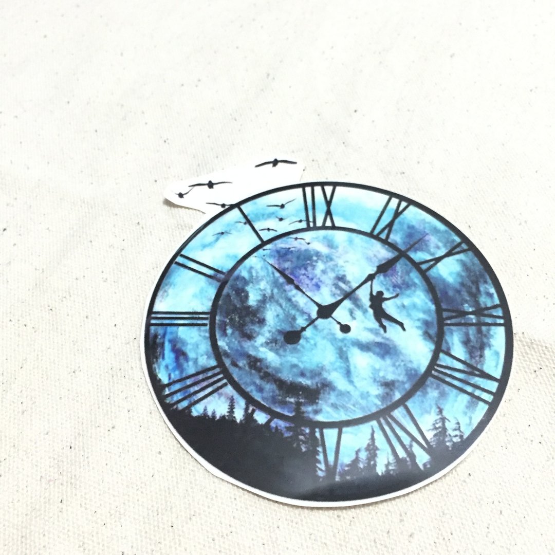 时光旅人 纹身贴纸 (Wanderer Tattoo Sticker) (小) - 纹身贴 - 防水材质 蓝色