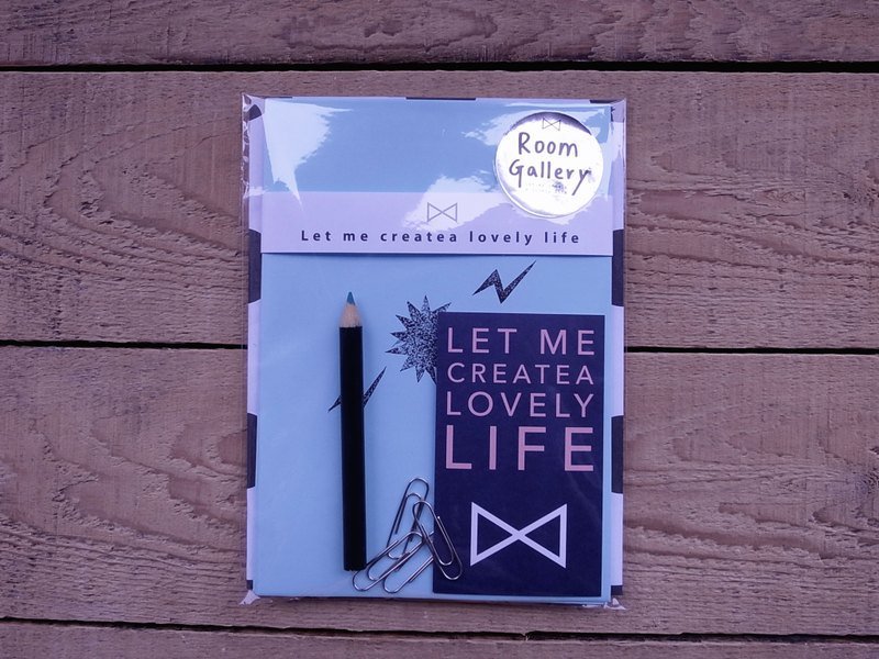 手章印墨 / 信封与卡片 / 粉蓝色组 - 卡片/明信片 - 纸 蓝色