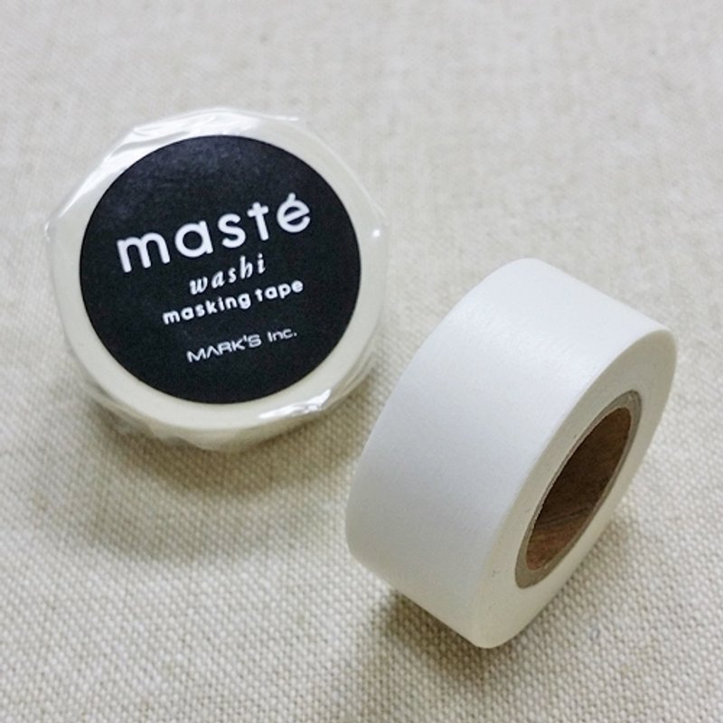 日本 maste 和纸胶带 Basic 限定系列【素色/白 (MST-MKT44-WH)】 - 纸胶带 - 纸 白色