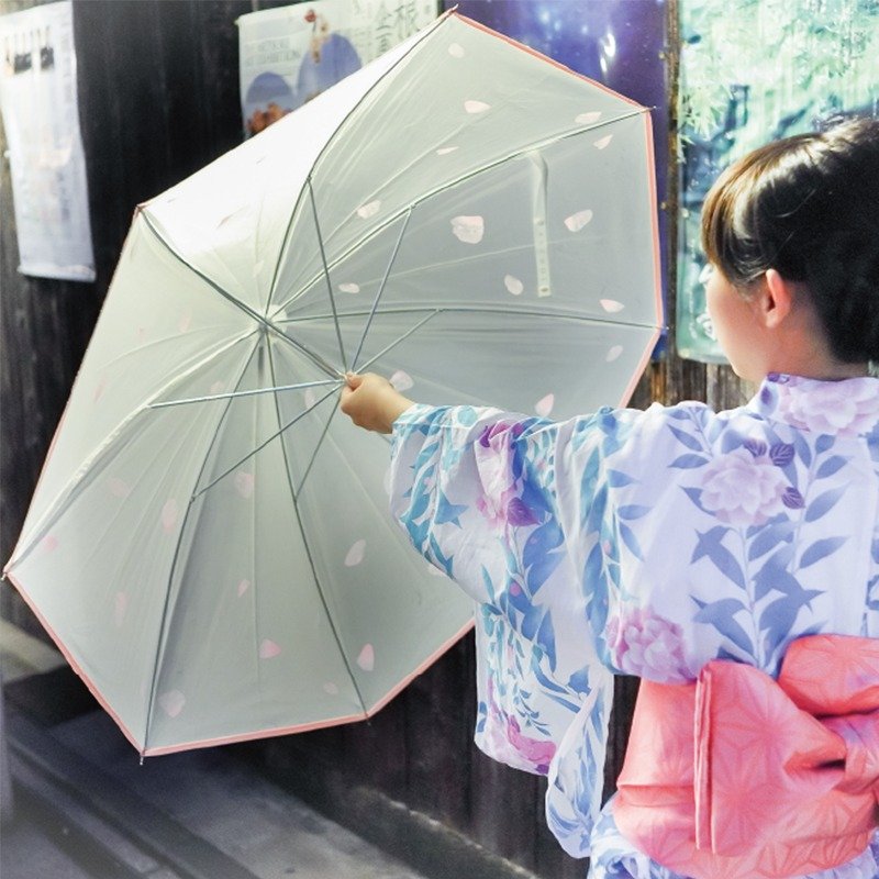 【四时花雨叶】晴雨两用透明伞_春樱 Spring: Cherry Blossom - 雨伞/雨衣 - 塑料 白色