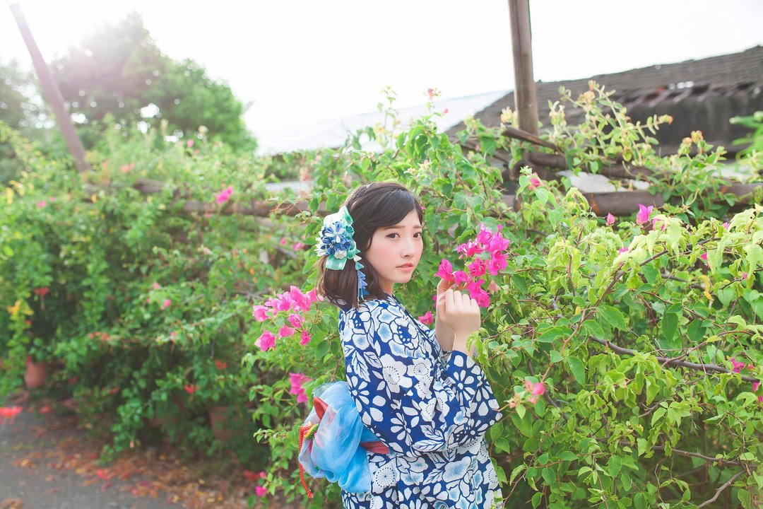 Hana Saku【つまみ细工】轻盈。凉夏｜日式和风 布花 浴衣和服发饰 手工创作 - 发饰 - 其他材质 蓝色