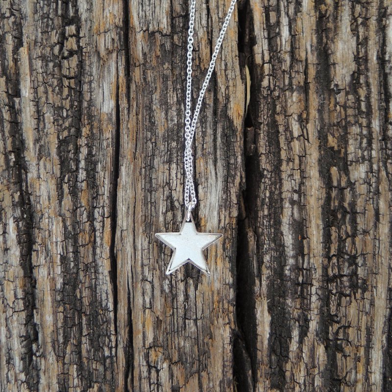 make a wish-银色星星皮革项链 - 项链 - 真皮 灰色