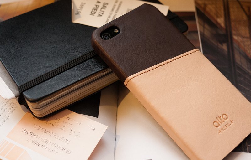 alto iPhone 5/5S 真皮手机殻背盖，Coraza Metro - 云纹棕 [可定制雷雕文字，需加购] - 手机壳/手机套 - 真皮 咖啡色