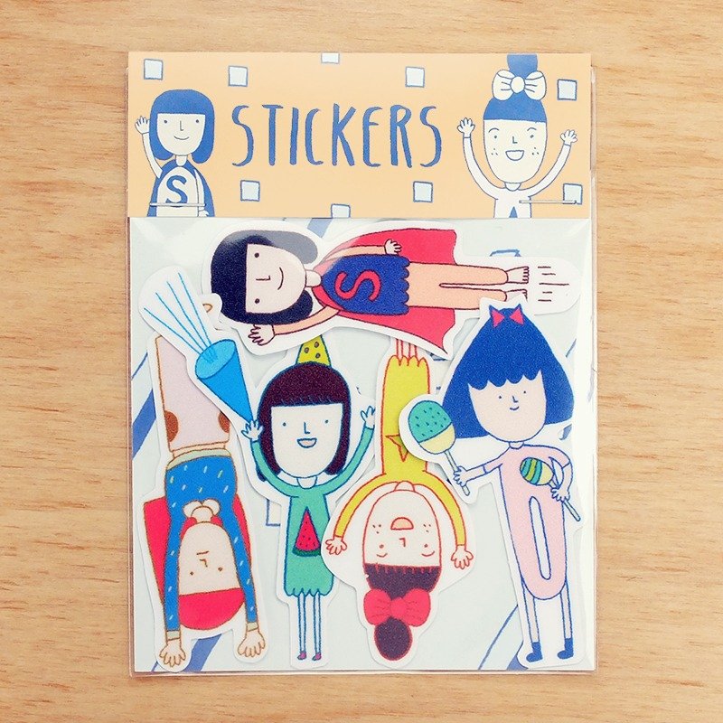 右手超人中贴纸 / 第1组 - 贴纸 - 纸 橘色