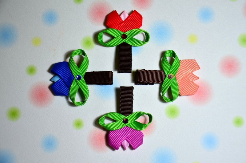 郁金香小夹／浏海夹 - 围嘴/口水巾 - 其他材质 