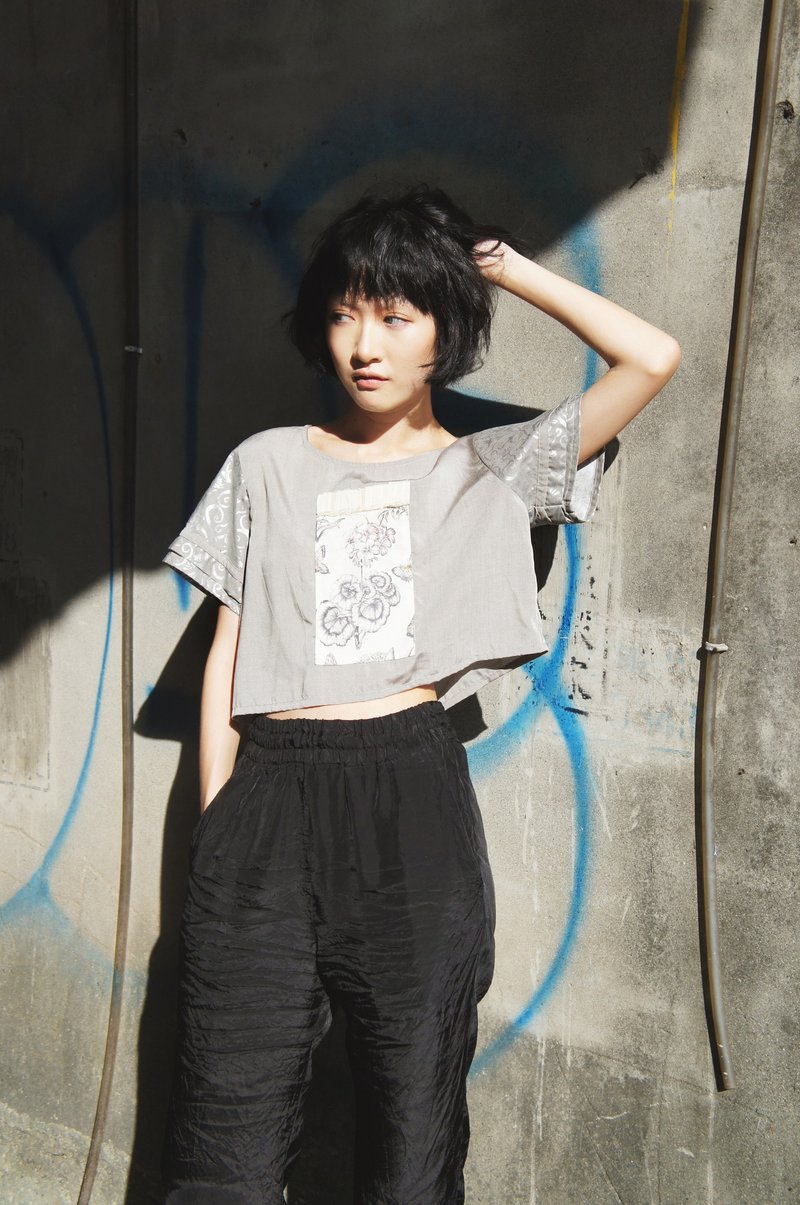 A Mad Tea Party‘茶会短上衣’ - 女装上衣 - 棉．麻 灰色