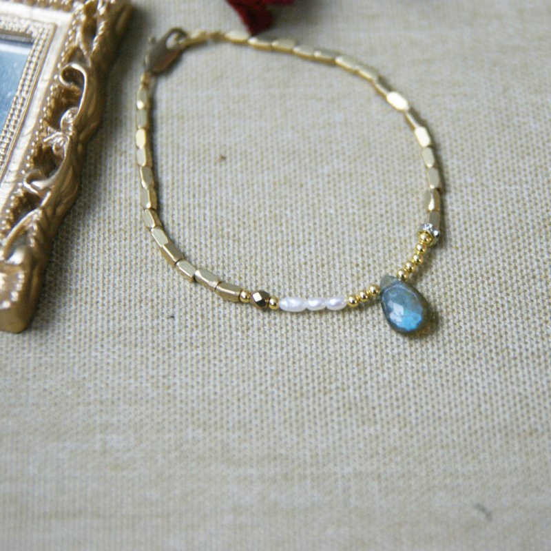 水滴光谱石、车轮钻 ✄  黄铜 手链 手环 - 手链/手环 - 其他金属 灰色