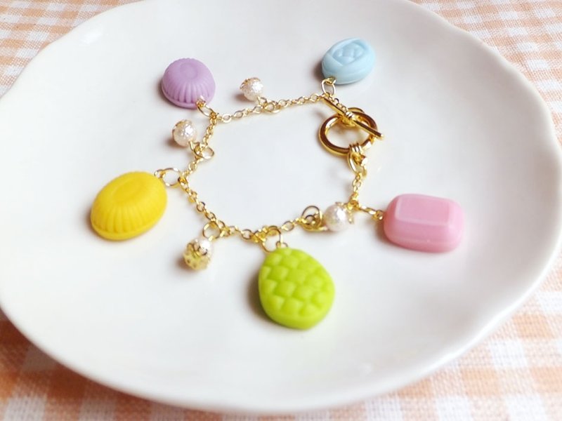 甜点黏土-粉嫩多彩糖果手链 - 手链/手环 - 其他材质 多色