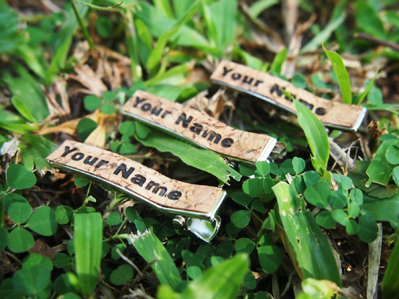 naturaism 自然主义 客制 你的名字 软木 发夹 发饰 小 (3个) - 发饰 - 植物．花 