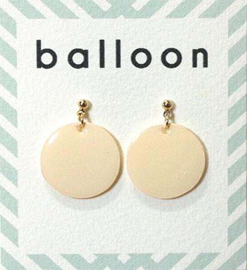 烟薰粉嫩系耳环（米色） - 耳环/耳夹 - 压克力 白色