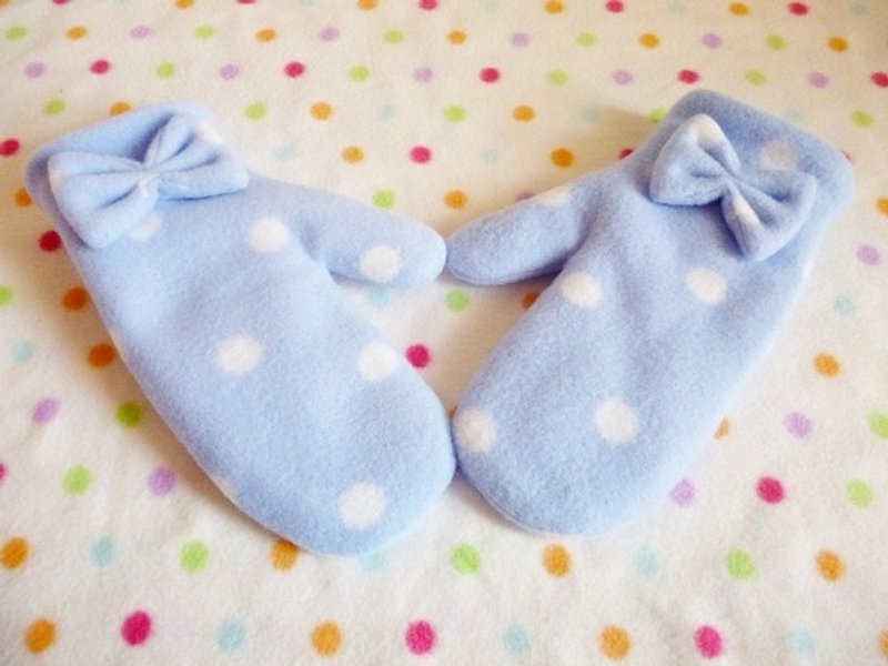 手牵手*心连心 保暖连指手套˙粉蓝<现货˙免运> - 手套 - 其他材质 蓝色