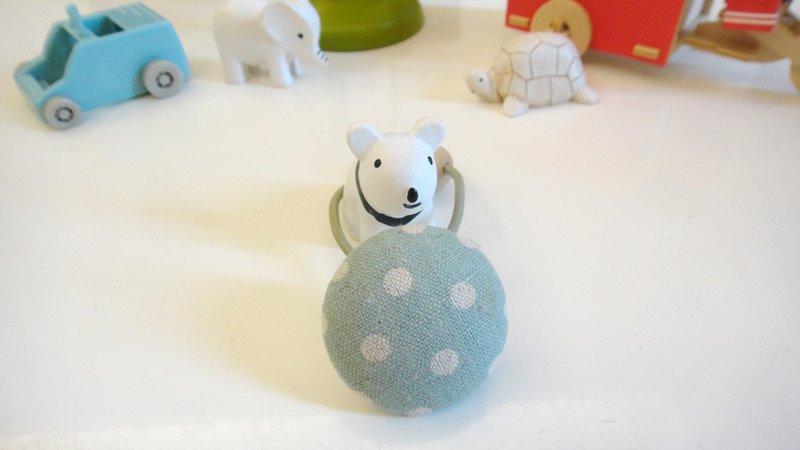 手感布包扣发束 - 蓝水玉 - 发饰 - 其他材质 蓝色