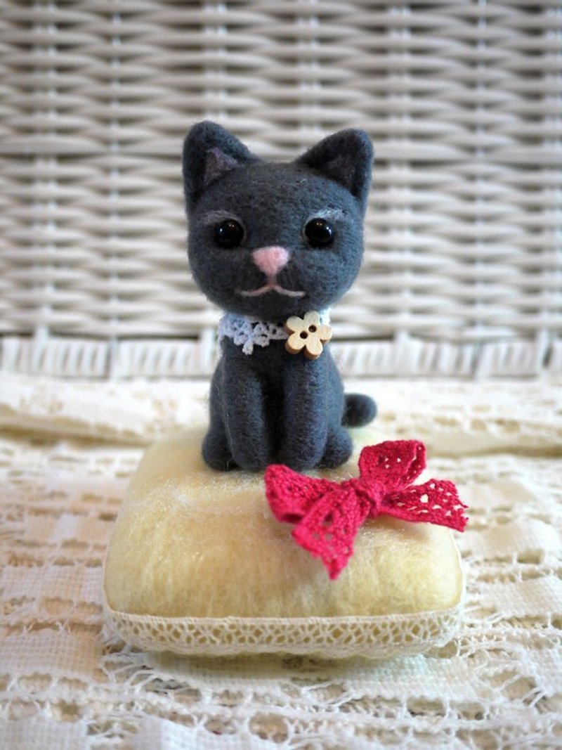 羊毛毡～灰色小猫摆设 - 其他 - 羊毛 