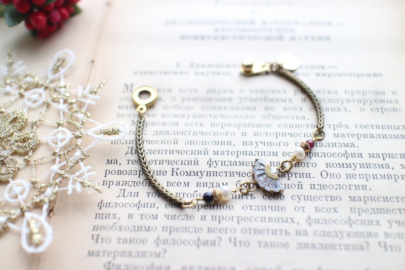 古典维也纳-石榴石 珍珠黄铜手链 - 手链/手环 - 其他材质 