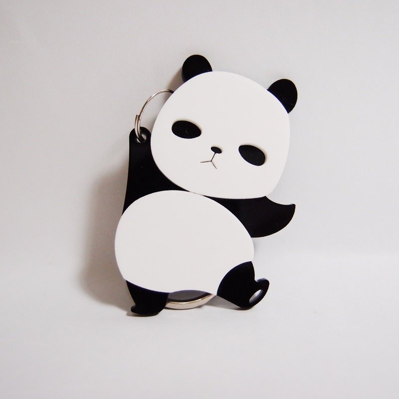 我爱动物园 - 小熊猫 压克力钥匙圈 - 单面 - 钥匙链/钥匙包 - 塑料 黑色