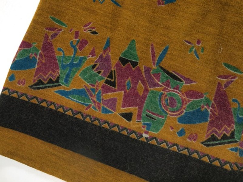 │moderato│神秘森林几何涂鸦芥末黄古着洋装│日本女孩.个性女朋友.VINTAGE.可爱 - 洋装/连衣裙 - 其他材质 橘色