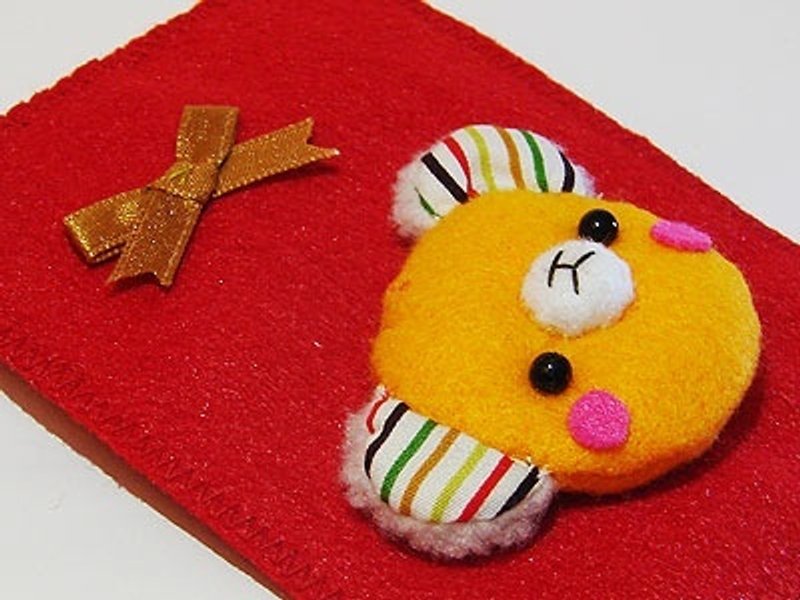 Cheerful。““熊”开运”开运红包 / 弥月志喜红包袋~亮橘 (免费定制名字) - 红包/春联 - 其他材质 粉红色