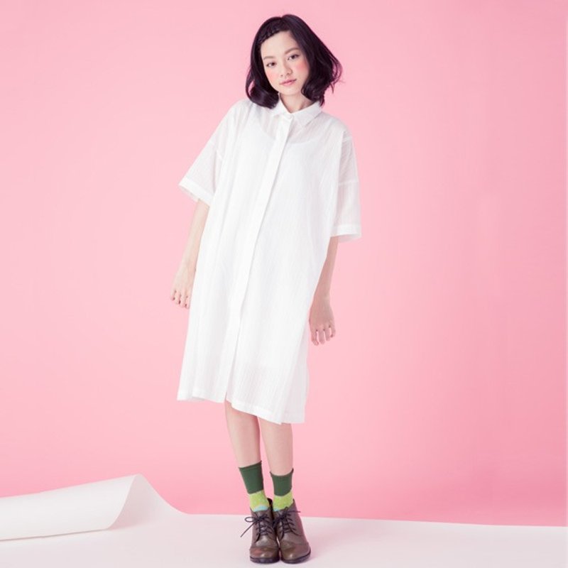 许许儿♪夏日流光汽泡水纯净绑带衬衫 - 女装衬衫 - 其他材质 