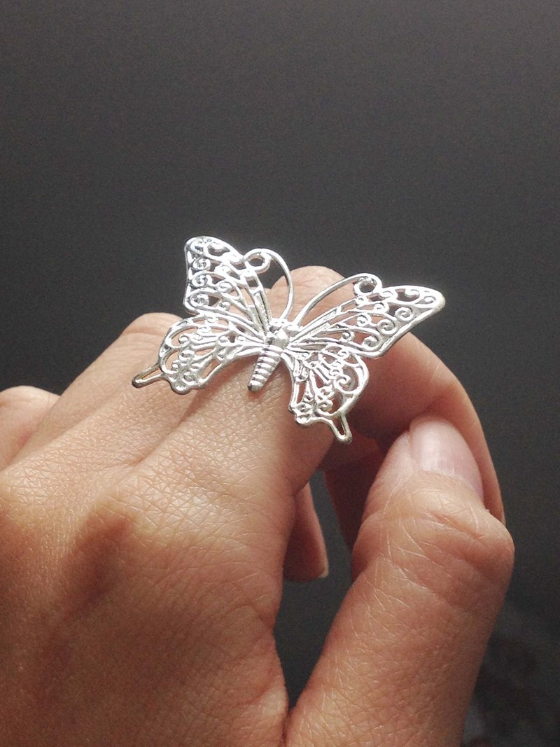 怀旧 复古 银 古典 通花 戒指 指环 - 戒指 - 其他材质 灰色