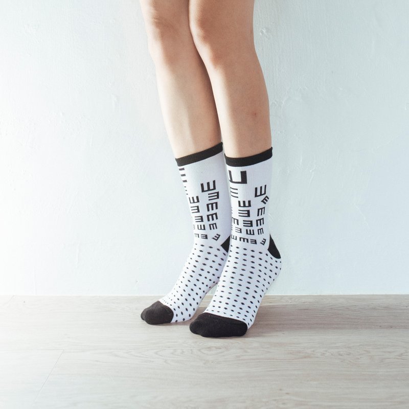 视力检查 中性袜子 - 袜子 - 棉．麻 白色