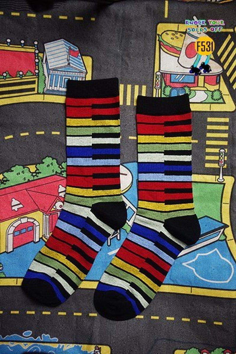彩色琴键袜!!夏漪眺=knock your socks off !! - 袜子 - 其他材质 多色