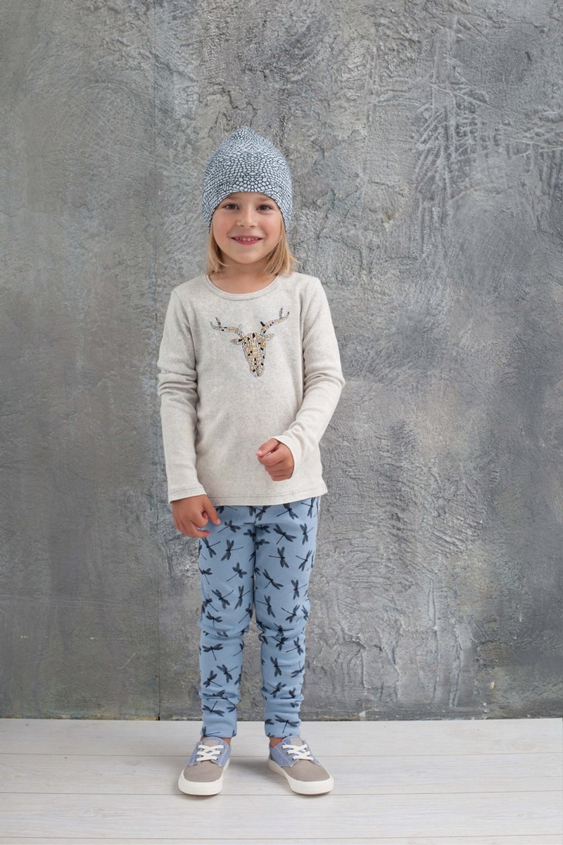 2014 秋冬 nosweet 蓝色满版蜻蜓有机棉legging - 围嘴/口水巾 - 棉．麻 蓝色