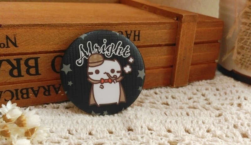 Dollmei徽章_别针 福尔摩斯_黑色_可爱猫咪 4.4cm_5.8cm - 徽章/别针 - 塑料 黑色