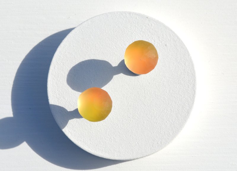 Glass earrings palette - Salmon over - 耳环/耳夹 - 玻璃 粉红色