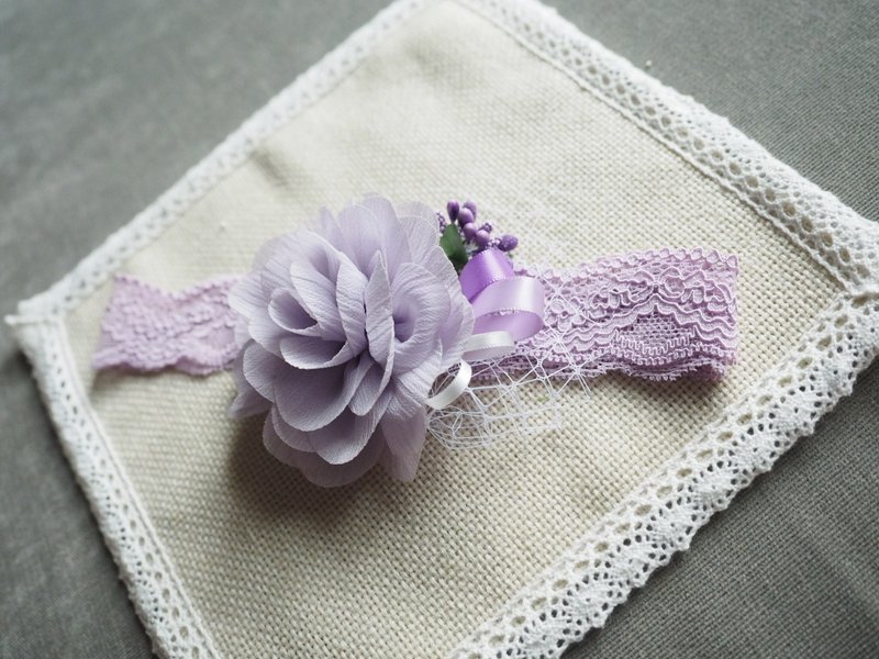 手作婴儿女童头饰 - 围嘴/口水巾 - 其他材质 紫色