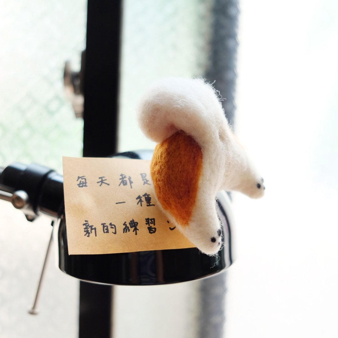 羊毛毡柴犬屁屁-大款 - 冰箱贴/磁贴 - 羊毛 