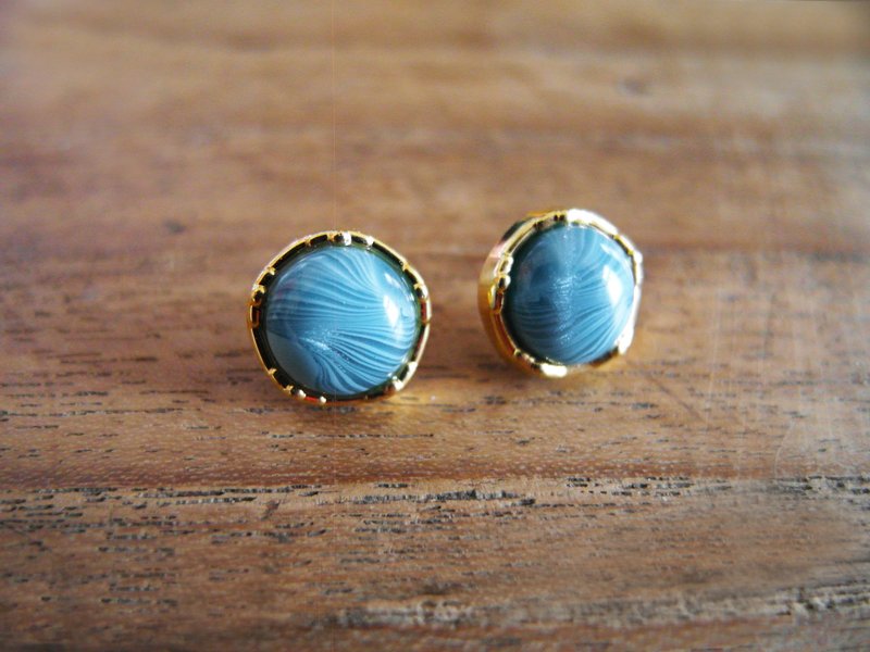 复时品【早期手工耳环：水星逆行】 - 耳环/耳夹 - 其他材质 蓝色