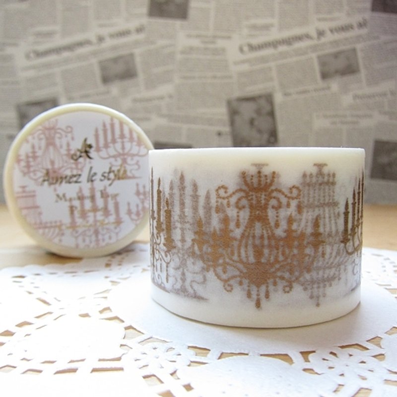 Aimez le style 宽版和纸胶带 (01139 华丽吊灯-古铜金) - 纸胶带 - 纸 金色