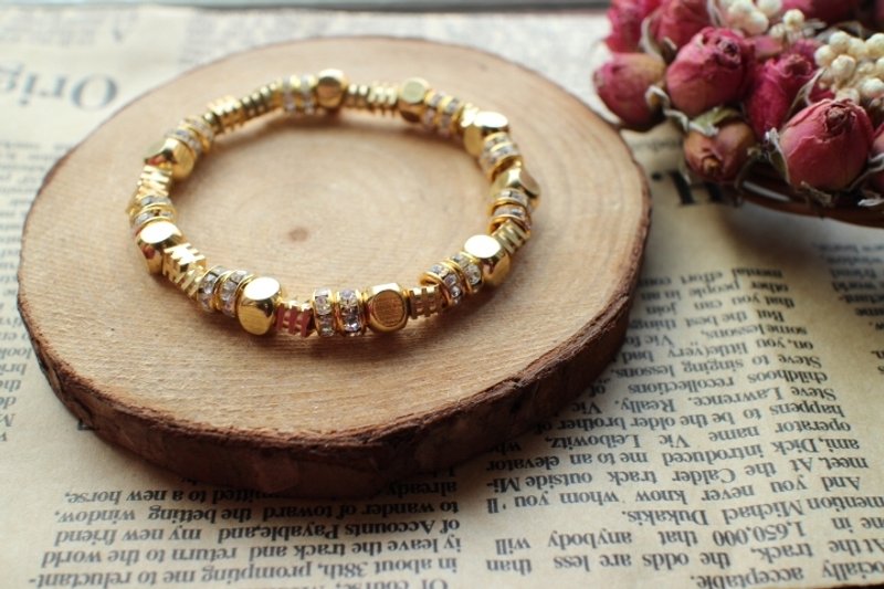 美丽宣言~黄铜/钻手工手环(选购前请先确认是否仍有现货) - 手链/手环 - 其他材质 