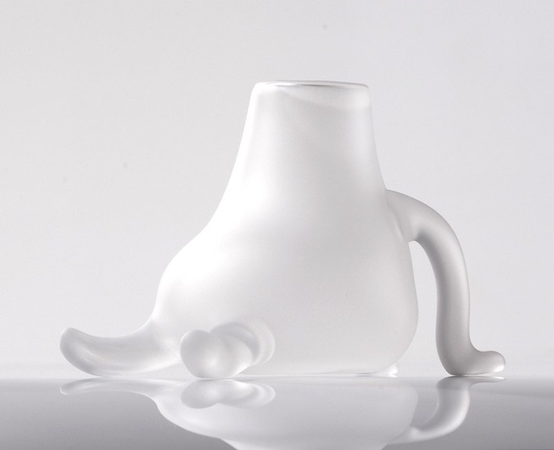 人形花器系列-后仰 - 摆饰 - 玻璃 白色