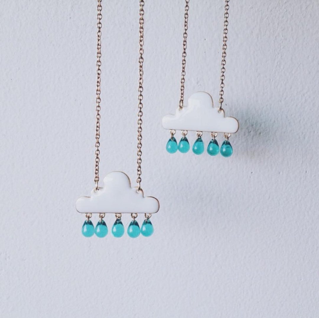 ---☁ Blue Raindrops ☁--- - 项链 - 其他金属 