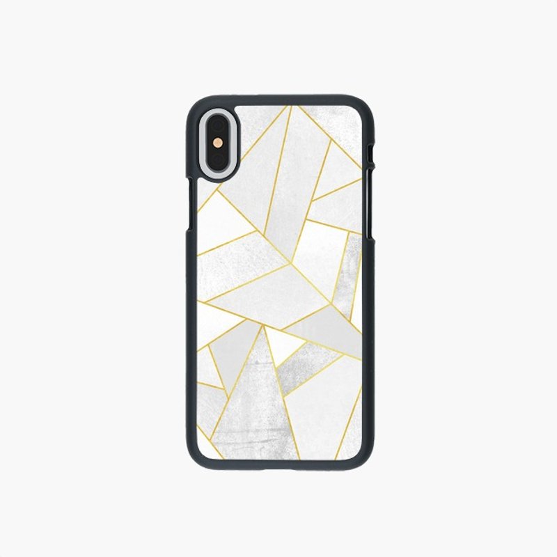 Phone Case - 手机壳 - White Stone / Gold Lines - 手机壳/手机套 - 塑料 白色