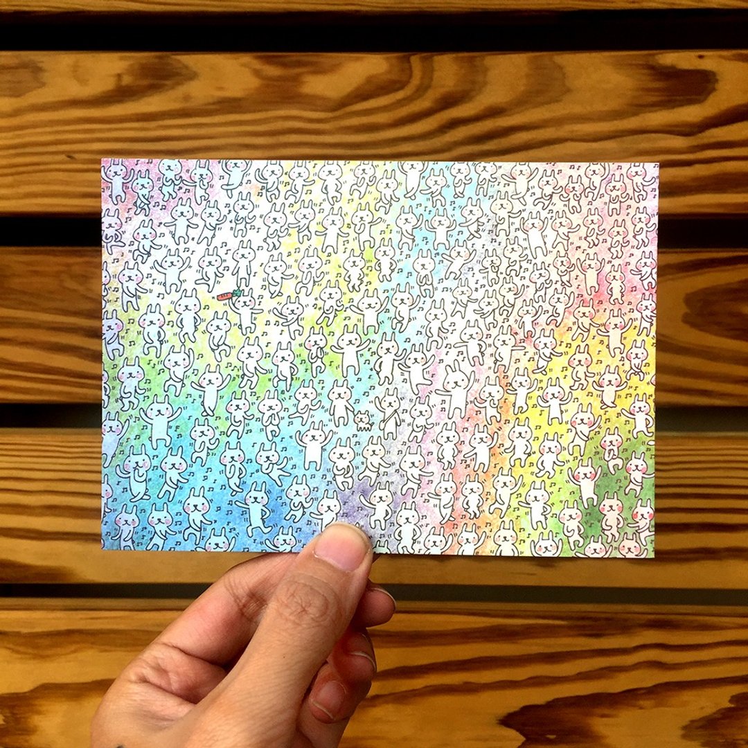 设计明信片 | 彩虹兔 - 卡片/明信片 - 纸 多色