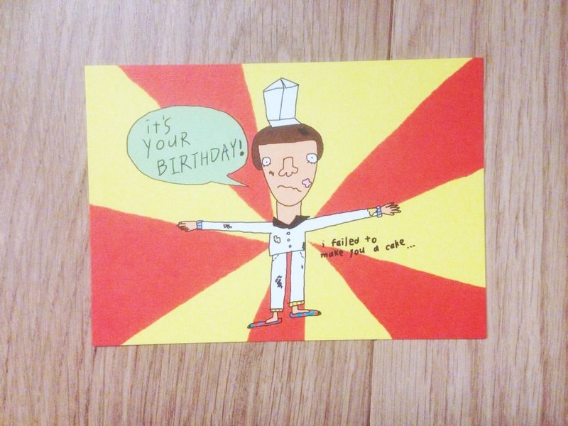 生日蛋糕 /明信片 - 卡片/明信片 - 纸 红色